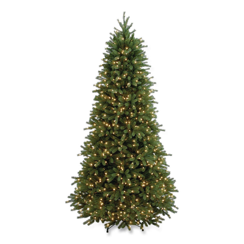 National Tree Company® Pre-Lit Jersey Fraser Fir Slim Tree, 51" x 51" x 90", Green Tree, Green Tree Stand (NTTPEJF130475) Each