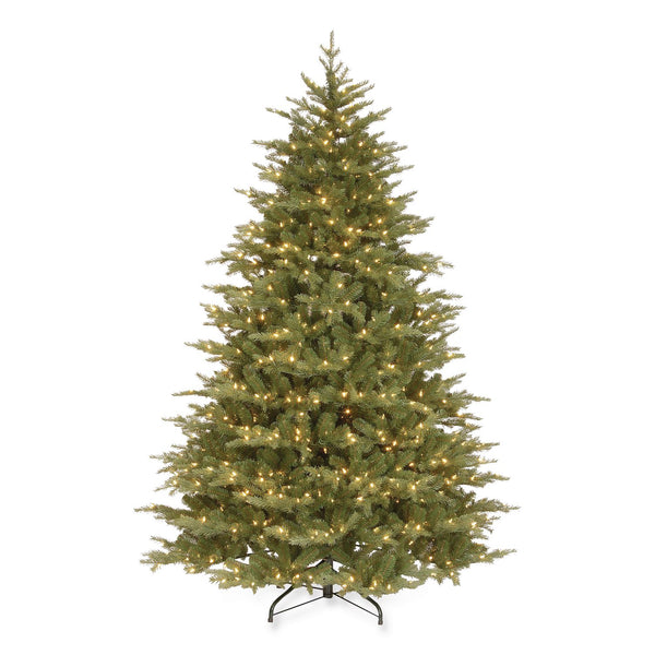 National Tree Company® Pre-Lit Nordic Spruce Medium Tree, 60" x 60" x 90", Green Tree, Green Tree Stand (NTTPENS130775) Each