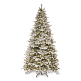 National Tree Company® Pre-Lit Snowy Everest Fir, 64" x 64" x 108", Green Tree, Green Tree Stand (NTTPEV331190) Each
