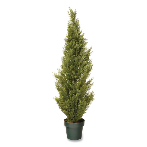 National Tree Company® Cedar Topiary Tree, 13" x 13" x 53", Green Tree, Dark Green Pot (NTTQLMC4531) Each