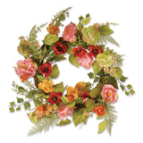 National Tree Company® Spring Wreath, 22" Diameter x 3" h, Green/Pink/Red/Yellow (NTTRAS1503261) Each