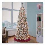 National Tree Company® Pre-Lit Acacia Flocked Slim Tree, 24" x 24" x 70.8", Green Tree, Green Tree Stand (NTTAC10030460F) Each