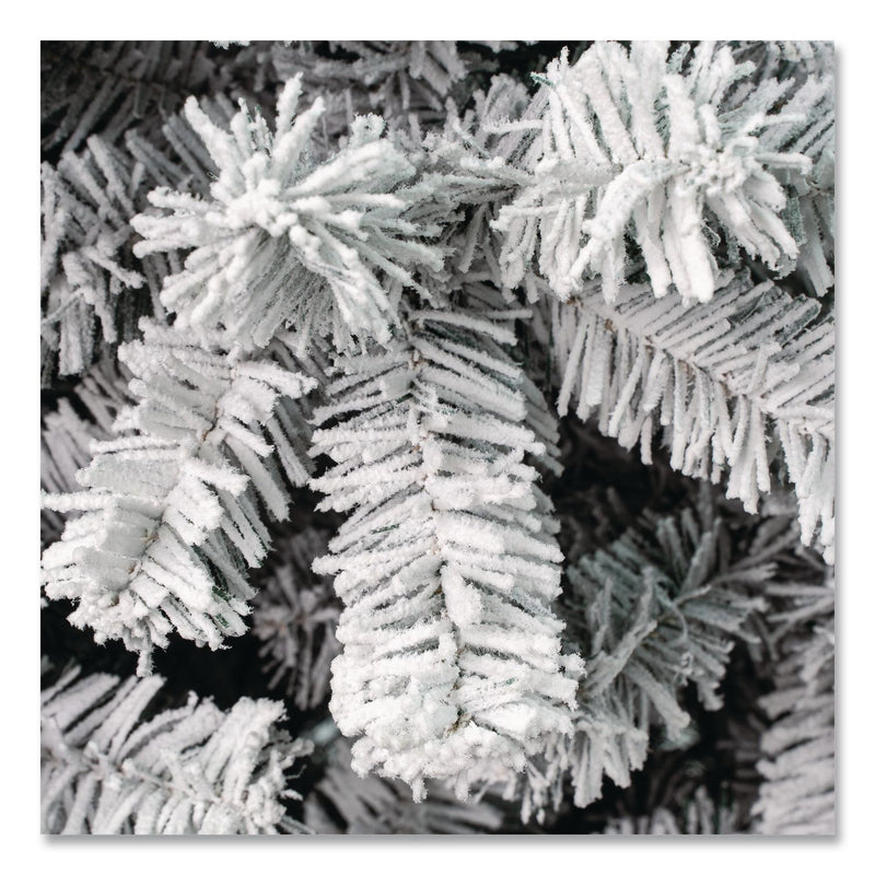 National Tree Company® Acacia Medium Flocked Tree, 34" x 34" x 88.5" Green Tree, Green Tree Stand (NTTAC10050275F) Each