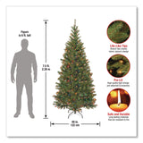 National Tree Company® Pre-Lit Aspen Spruce Slim Tree, 48" x 48" x 90", Green Tree, Green Tree Stand (NTTAP730175) Each