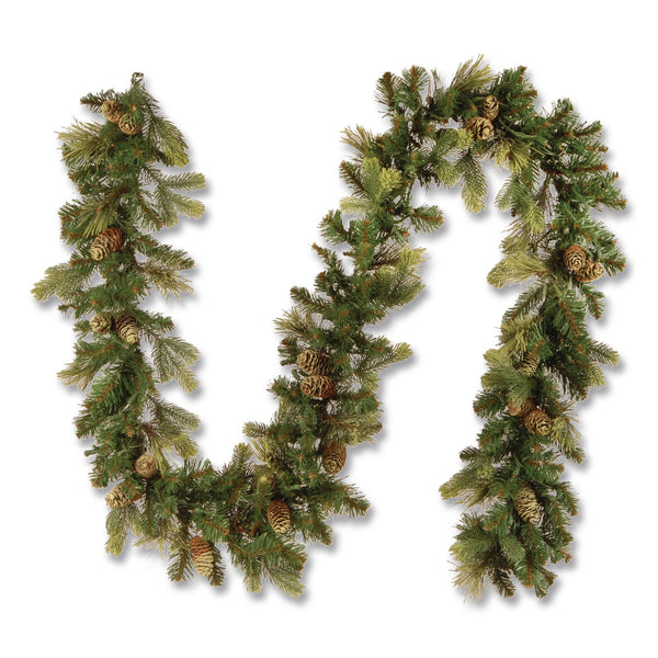 National Tree Company® Pre-Lit Carolina Pine Garland, AC Powered, Clear Incandescent Lights, 108" Long, Green (NTTCAP33069A1) Each