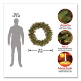 National Tree Company® Pre-Lit Crestwood Spruce Wreath, AC Powered, Clear Incandescent Lights, 36" Diameter x 5"h, Green (NTTCW730636W1) Each