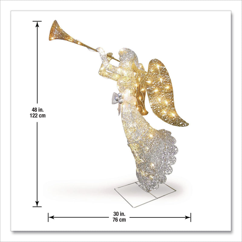 National Tree Company® Silver Angel Decor, AC Powered, Cool White LED Lights, 24" x 30 "x 48", Silver (NTTDF070005U) Each