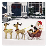 National Tree Company® Santa and Reindeer, AC Powered, Warm White LED Lights, 11.25" x 30.75" x 33.5", Champagne (NTTDF245001C) Each