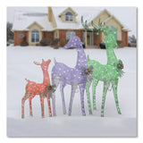 National Tree Company® Mesh Glittered Deer Family, AC Powered, Blue/Green/Red/Yellow LED Lights, 27" x 8.5" x 60", White (NTTDF340001LR) Each