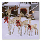 National Tree Company® Champagne Glitter Deer Family, AC Powered, Warm White LED Lights, 27" x 8.5" x 60", Champagne (NTTDF370001U) Each