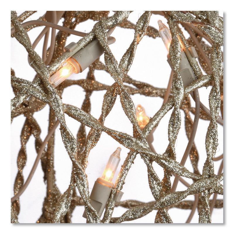 National Tree Company® Champagne Glitter Deer Family, AC Powered, Warm White LED Lights, 27" x 8.5" x 60", Champagne (NTTDF370001U) Each