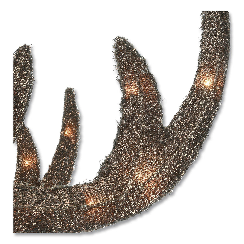 National Tree Company® Champagne Glitter Deer Family, AC Powered, Warm White LED Lights, 27" x 8.5" x 60", Champagne (NTTDF370001U) Each