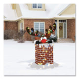 National Tree Company® Pre-Lit Reindeer Stuck in Chimney Decoration, AC Powered, Blue/Green/Red/Yellow LED Lights, 12" x 33" x 47", Red (NTTDF21070015L) Each