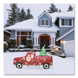National Tree Company® Pre-Lit Santa in Red Truck, AC Powered, Blue/Green/Red/Yellow LED Lights, 11" x 46" x 27", Red (NTTDF21070018L) Each