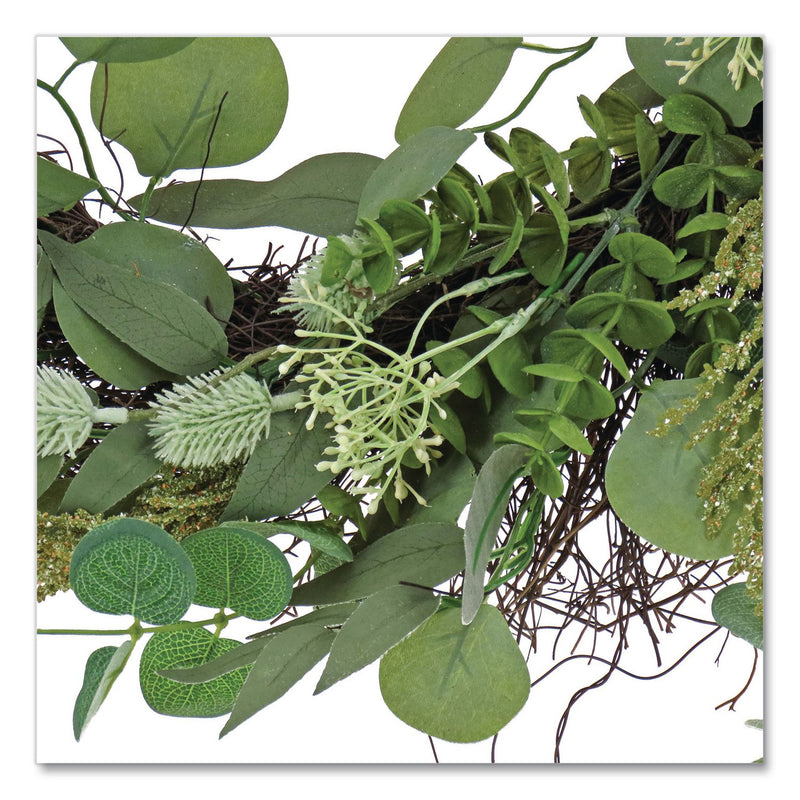 National Tree Company® Eucalyptus and Baby's Breath Spring Wreath, 22" Diameter x 5" h, Green (NTTDL8765F22213) Each
