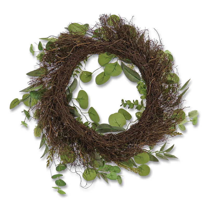 National Tree Company® Eucalyptus and Baby's Breath Spring Wreath, 22" Diameter x 5" h, Green (NTTDL8765F22213) Each