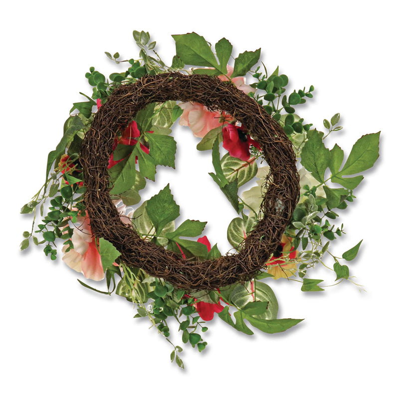 National Tree Company® Mixed Garden Flowers Spring Wreath, 22" Diameter x 5"h, Pink (NTTDL8765F22217) Each