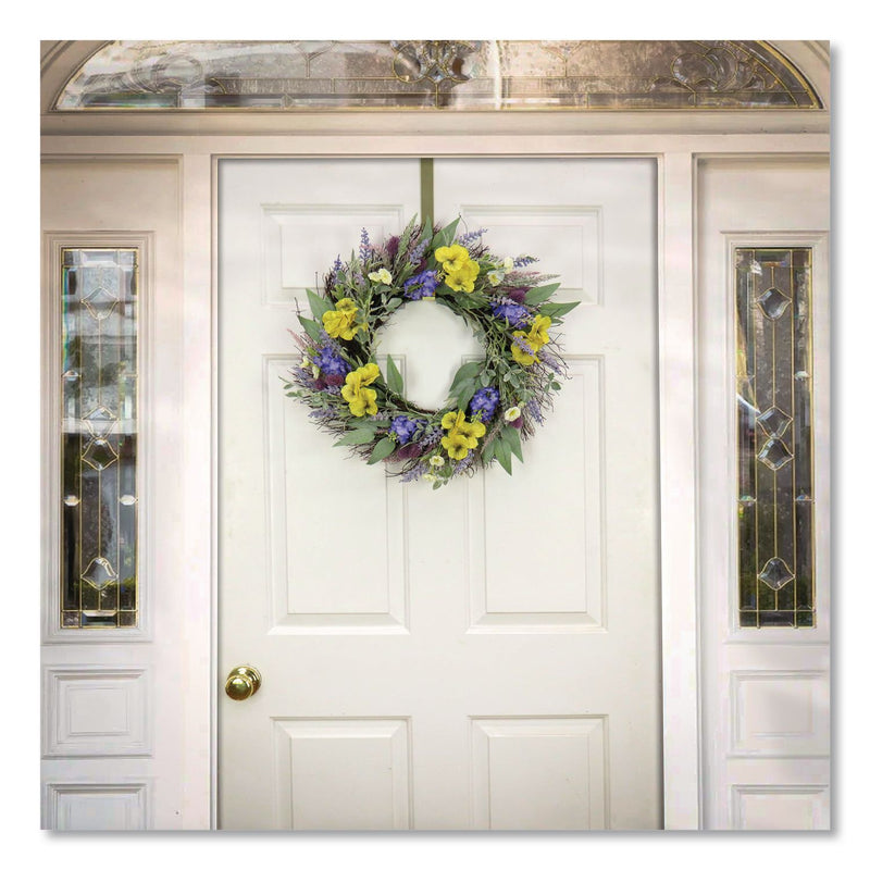 National Tree Company® Pansy and Lavender Wreath, 22" Diameter x 4.5" h, Yellow (NTTDL8765F22224) Each