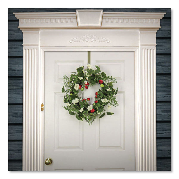 National Tree Company® Petunia and Strawberry Wreath, 22" Diameter x 5"h, White (NTTDS69S21G9324) Each