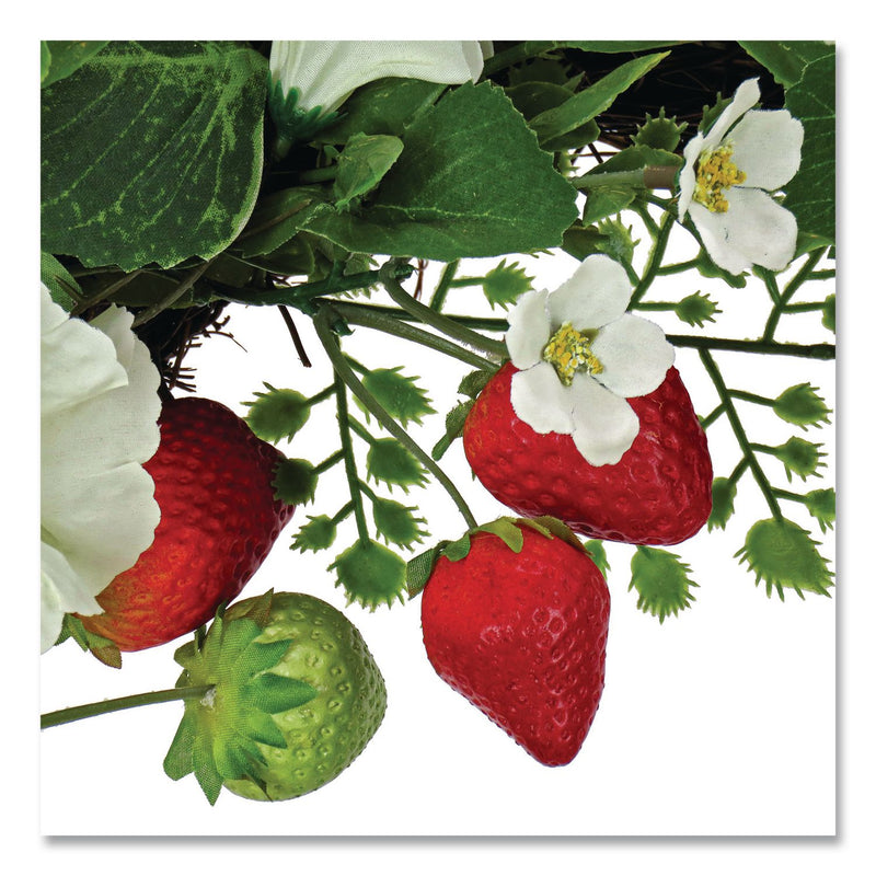 National Tree Company® Petunia and Strawberry Wreath, 22" Diameter x 5"h, White (NTTDS69S21G9324) Each