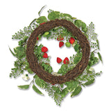 National Tree Company® Petunia and Strawberry Wreath, 22" Diameter x 5"h, White (NTTDS69S21G9324) Each