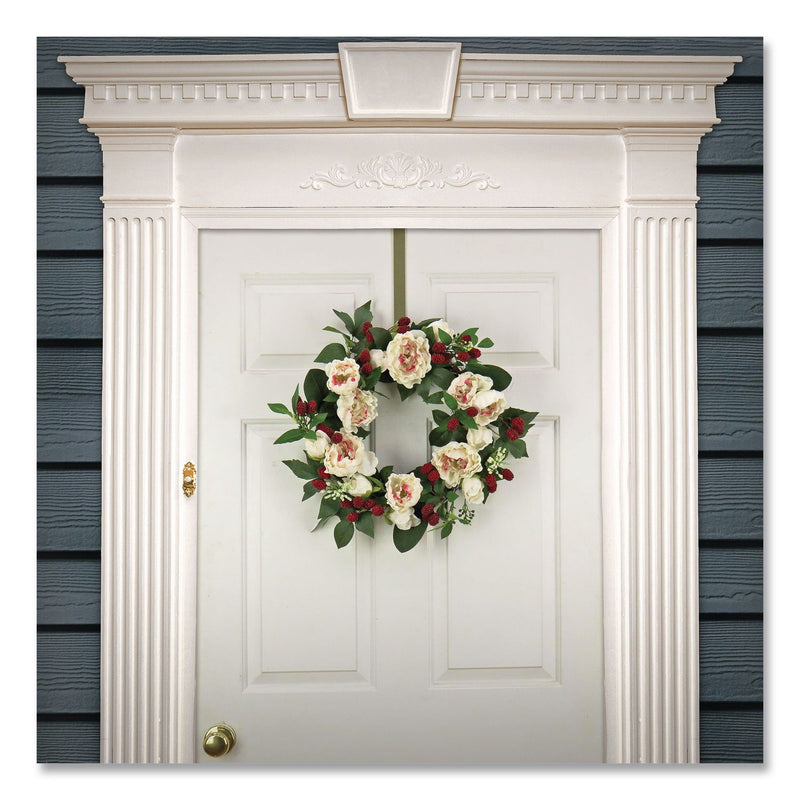 National Tree Company® Peony and Raspberry Wreath, 22" Diameter x 5"h, Beige (NTTDS69S21G9435) Each