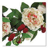 National Tree Company® Peony and Raspberry Wreath, 22" Diameter x 5"h, Beige (NTTDS69S21G9435) Each
