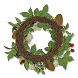 National Tree Company® Peony and Raspberry Wreath, 22" Diameter x 5"h, Beige (NTTDS69S21G9435) Each