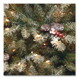 National Tree Company® Pre-Lit Dunhill Fir Snowy Tree, 53" x 53" x 78", Green Tree, Green Tree Stand (NTTDUF30065) Each