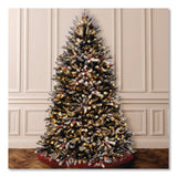 National Tree Company® Pre-Lit Dunhill Fir Snowy Tree, 55" x 55" x 84", Green Tree, Green Tree Stand (NTTDUF30070) Each