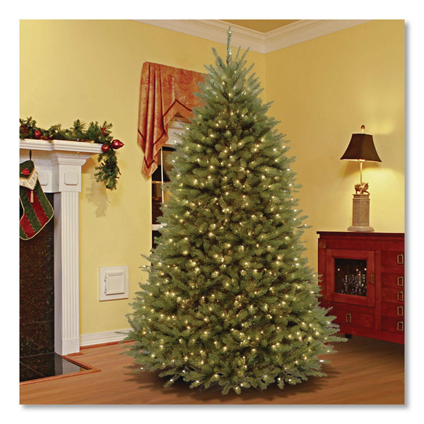 National Tree Company® Pre-Lit Dunhill Fir Tree, 66" x 66" x 108", 1,100 Clear Lights, Green Tree, Green Tree Stand (NTTDUH90LOS6) Each