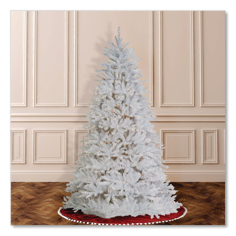 National Tree Company® Pre-Lit Dunhill Fir White Tree, 55" x 53" x 78", White Tree, White Tree Stand (NTTDUWH65LO) Each