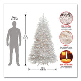 National Tree Company® Pre-Lit Dunhill Fir White Tree, 59" x 55" x 84", White Tree, White Tree Stand (NTTDUWH70LO) Each