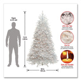 National Tree Company® Pre-Lit Dunhill Fir White Tree, 59" x 59" x 90", White Tree, White Tree Stand (NTTDUWH75LO) Each