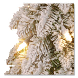National Tree Company® Pre-Lit Snowy Downswept Forest Slim Tree, 19" x 19" x 60", Green Tree, White Square Metal Plate (NTTFTDF160ALO) Each