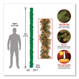 National Tree Company® Pre-Lit Glittery Bristle Pine Garland, AC Powered, Clear Incandescent Lights, 108" Long, Green (NTTGB33009A1) Each