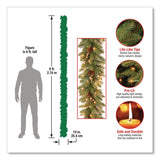 National Tree Company® Pre-Lit Glittery Pine Gold Garland, AC Powered, Clear Incandescent Lights, 108" Long, Green (NTTGPG33419A) Each