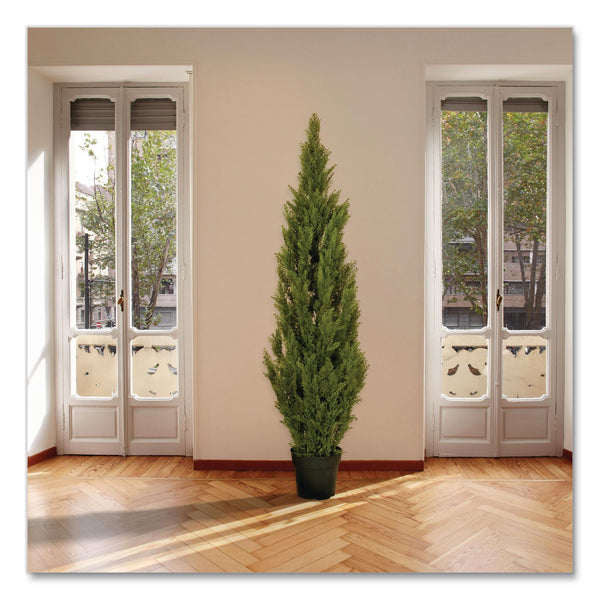 National Tree Company® Artificial Arborvitae, 13" x 13" x 60", Green Tree, Green Pot (NTTLMC4700601) Each