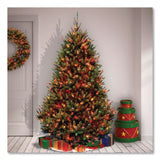 National Tree Company® Pre-Lit Natural Fraser Fir Tree, 60" x 60" x 90", Green Tree, Green Tree Stand (NTTNAFFMH175RLO) Each