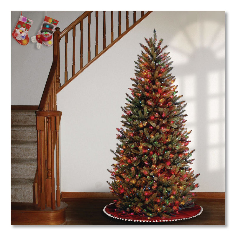 National Tree Company® Pre-Lit Natural Fraser Fir Slim Tree, 40" x 40" x 78", Green Tree, Green Tree Stand (NTTNAFFSLH165RL) Each