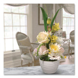 National Tree Company® Spring White Daises and Roses Flowerpot, 9" x 9" x 17", White Flowers, White Pot (NTTNF365521) Each