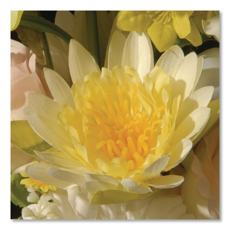 National Tree Company® Spring White Daises and Roses Flowerpot, 9" x 9" x 17", White Flowers, White Pot (NTTNF365521) Each