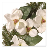 National Tree Company® North Valley Spruce Magnolia Wreath, 24" Diameter x 3.5"h, White (NTTNRV71324W) Each