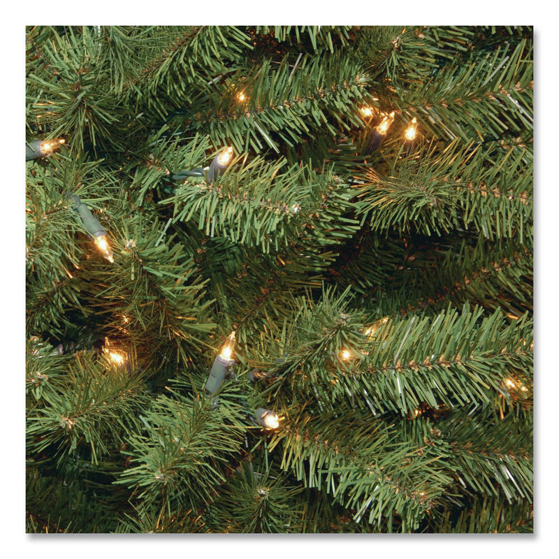 National Tree Company® Pre-Lit North Valley Spruce Tree, Clear Lights, 42" x 42" x 78", Green Tree, Green Tree Stand (NTTNRV730065) Each