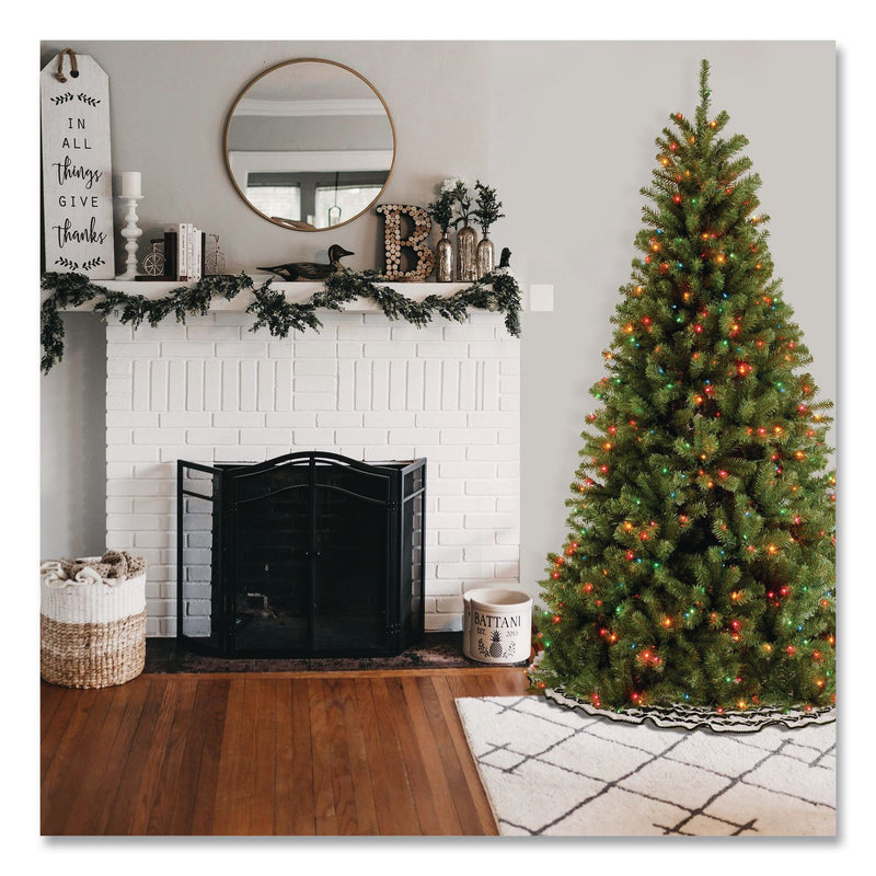 National Tree Company® Pre-Lit North Valley Spruce Tree, 42" x 42" x 78", Green Tree, Green Tree Stand (NTTNRV730165) Each