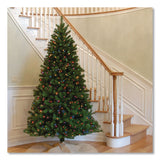 National Tree Company® Pre-Lit North Valley Spruce Tree, 47" x 47" x 84", Green Tree, Green Tree Stand (NTTNRV730170) Each