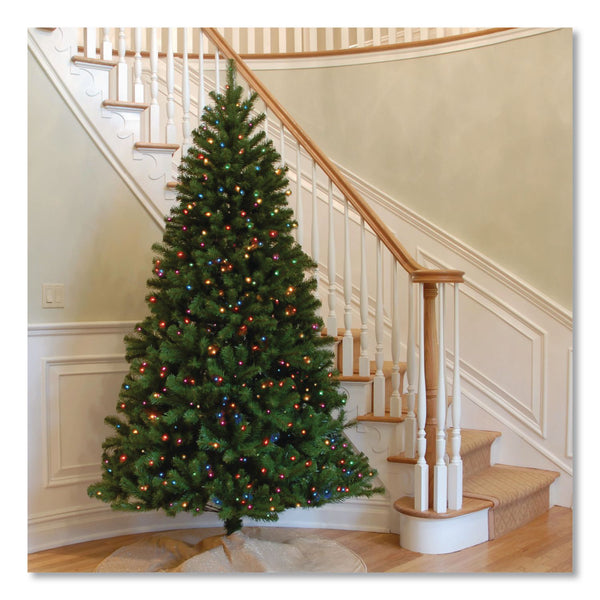 National Tree Company® Pre-Lit North Valley Spruce Tree, 47" x 47" x 84", Green Tree, Green Tree Stand (NTTNRV730170) Each