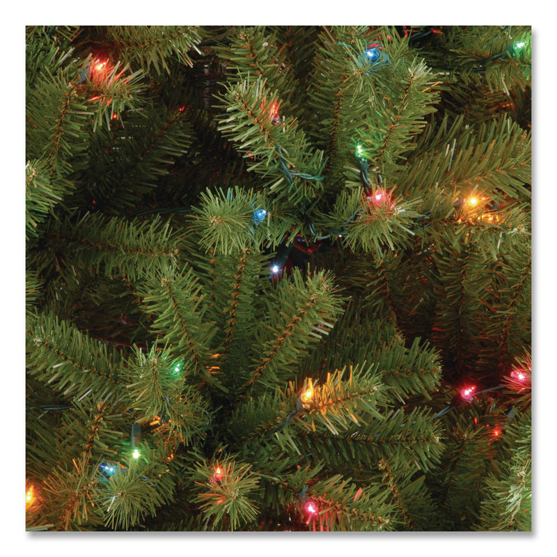 National Tree Company® Pre-Lit North Valley Spruce Tree, 47" x 47" x 84", Green Tree, Green Tree Stand (NTTNRV730170) Each