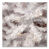 National Tree Company® Pre-Lit North Valley Spruce White Tree, 65" x 65" x 108", White Tree, White Tree Stand (NTTNRVW730290) Each