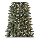 National Tree Company® Pre-Lit Oakley Hills Slim Tree, 31" x 31" x 90", Green Tree, Green Tree Stand (NTTOAK8304L75) Each